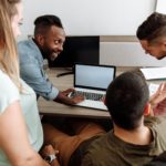 group of people having discussion at work