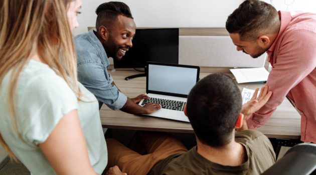 group of people having discussion at work